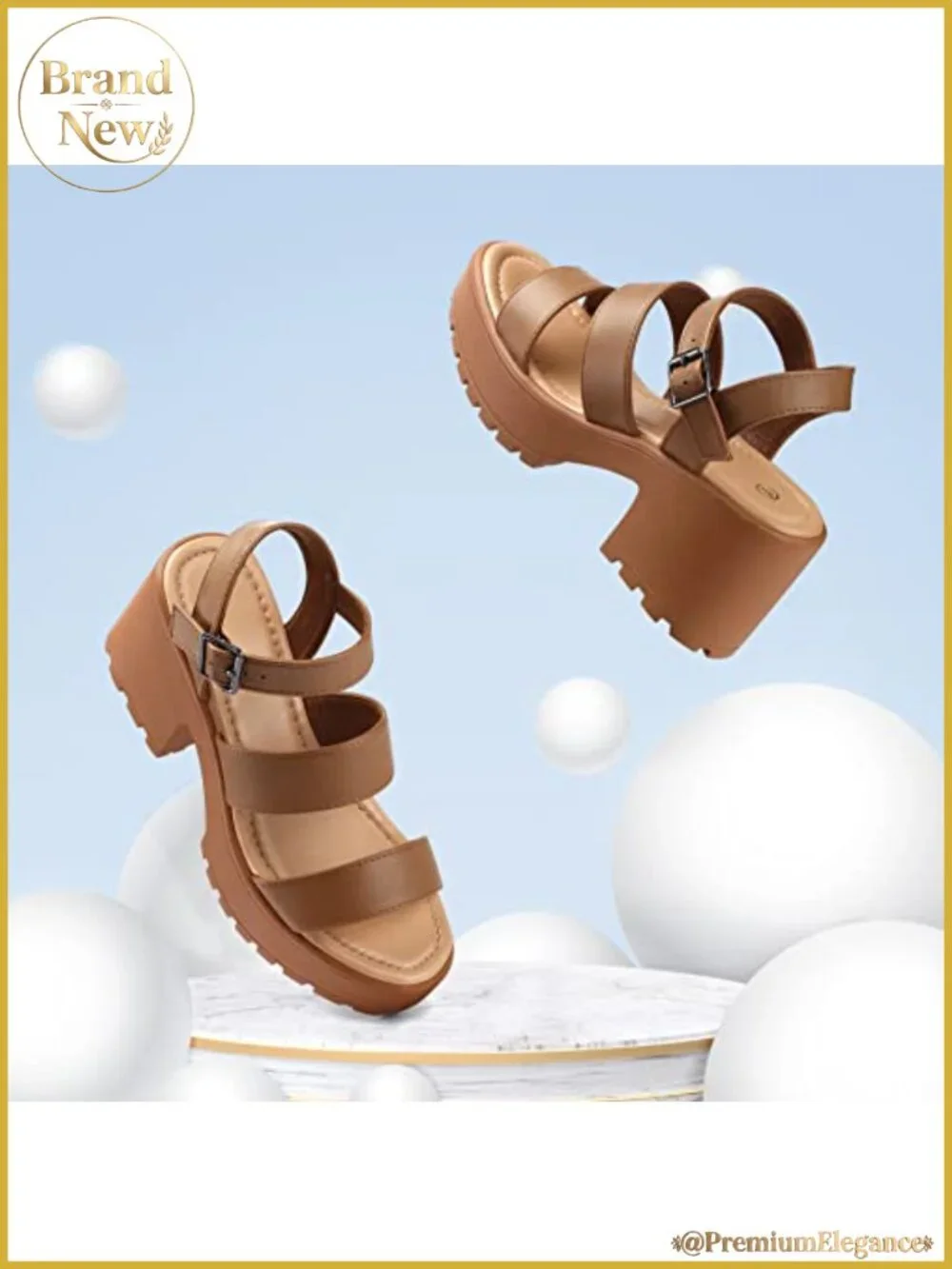Women's Platform Sandals Chunky Heel Lug Sole Ankle Strap Open Toe Shoes